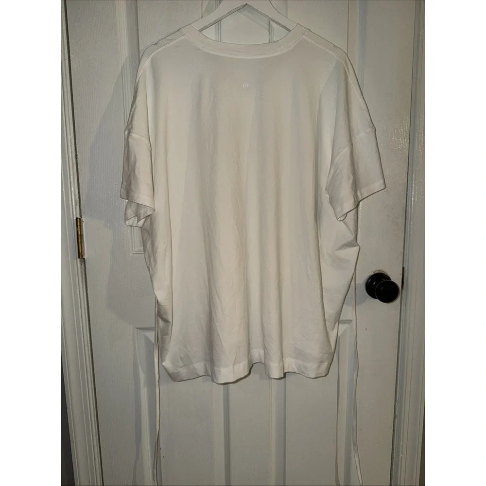 Lululemon Side Tie V-Neck Tee *Pima Cotton Size 18/20 White PLUS